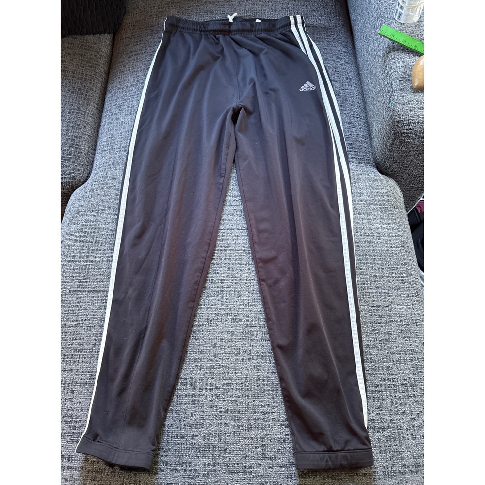 Adidas Mens Black 3-Stripe Track Pants Zipper Cuffs Vintage 2003 AF5001 Size L